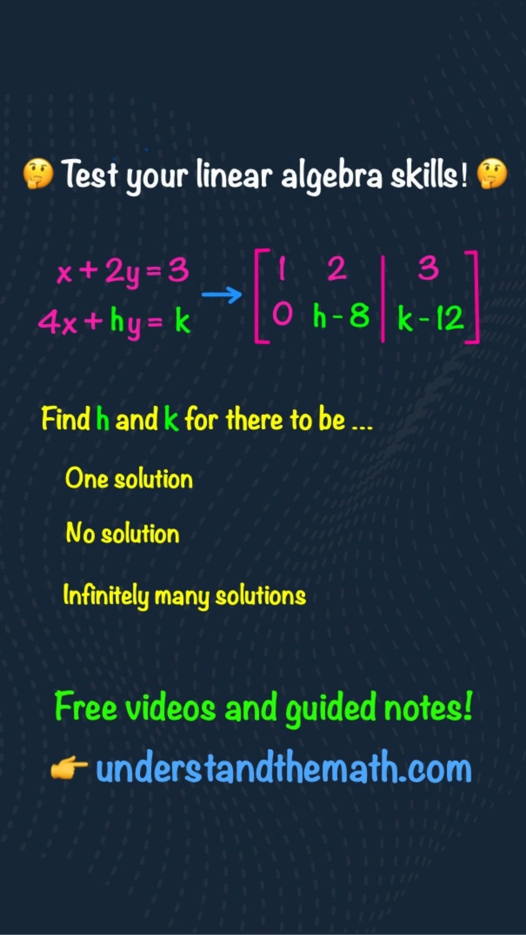 🤔 Test Your Linear Algebra Skills! 🤔 Can you figure out when this ...