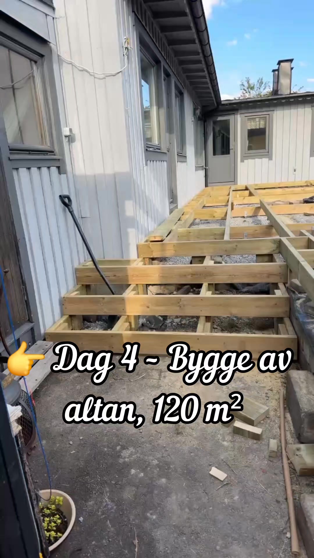 Dag 4 – Altanbygge i Göteborg Vi bygger trappsteg, förstärker grunden ...