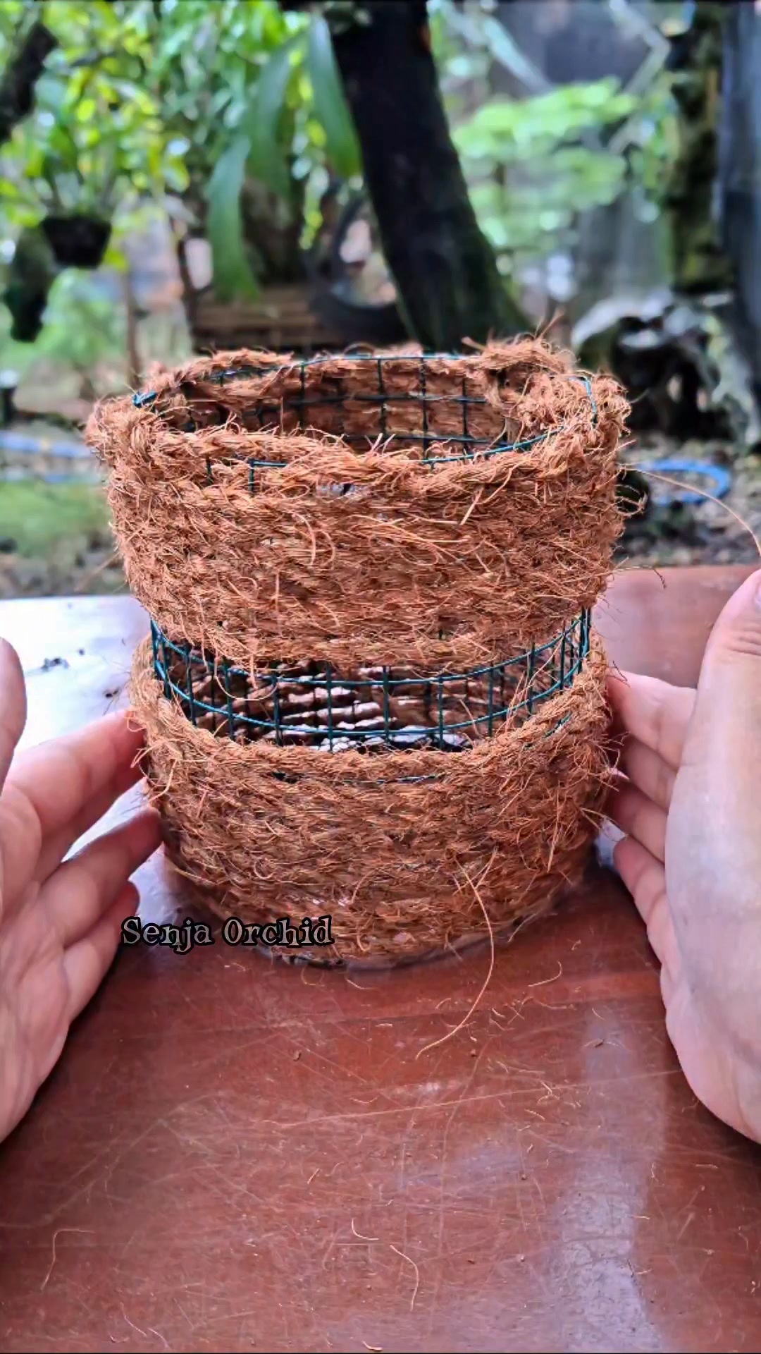 Making orchid pots from coconut fiber rope‼️ happy gardening 🤩 #DIY # ...