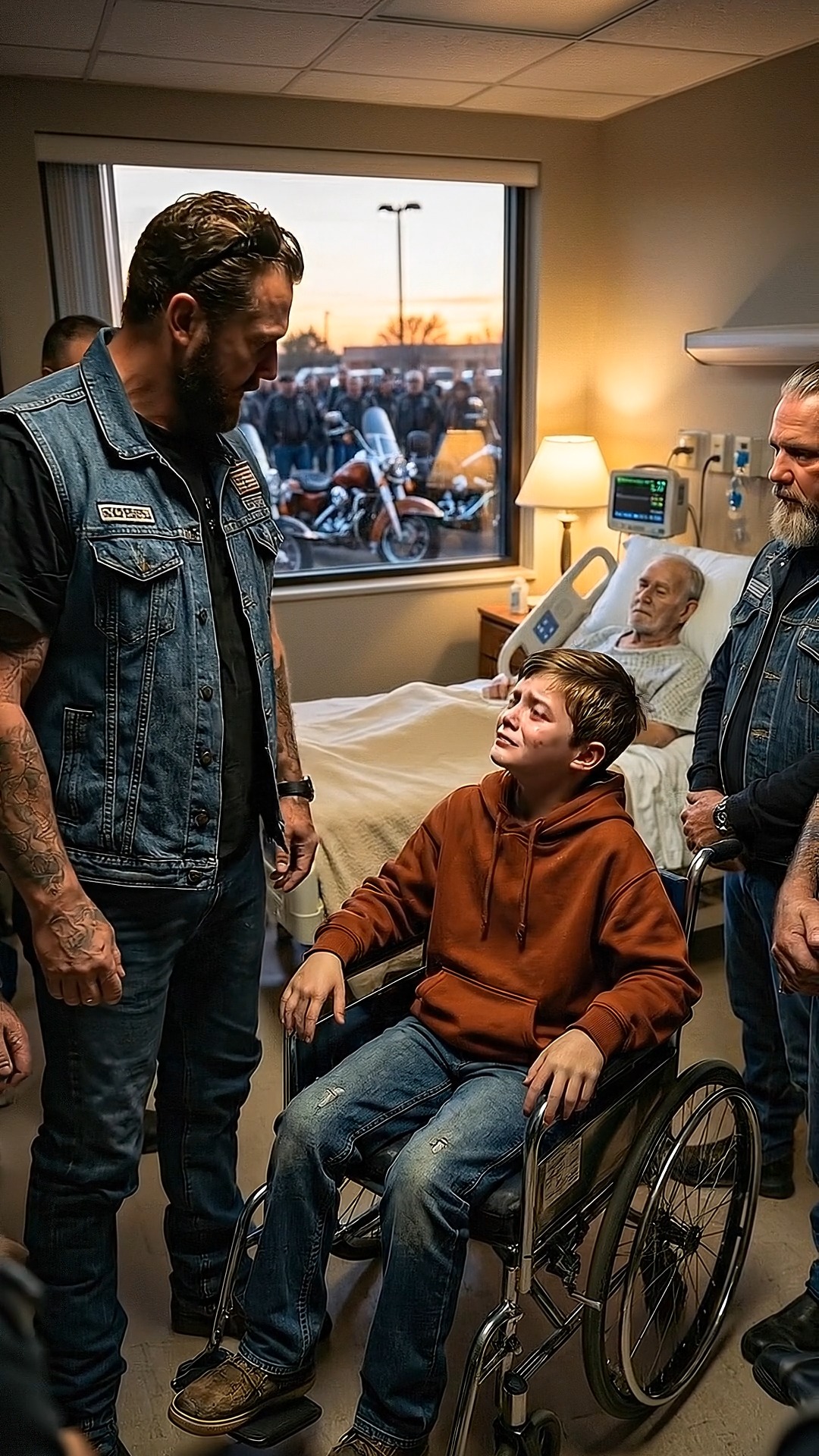 A Ten-Year-Old Boy in a Worn Wheelchair Rolled Into a Silent Texas Gas ...