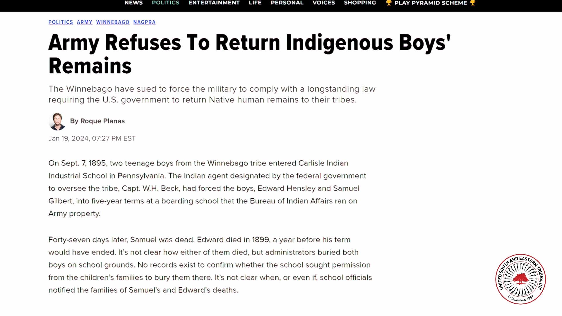 In partnership with the Catawba Nation, USET SPF filed an amicus brief ...