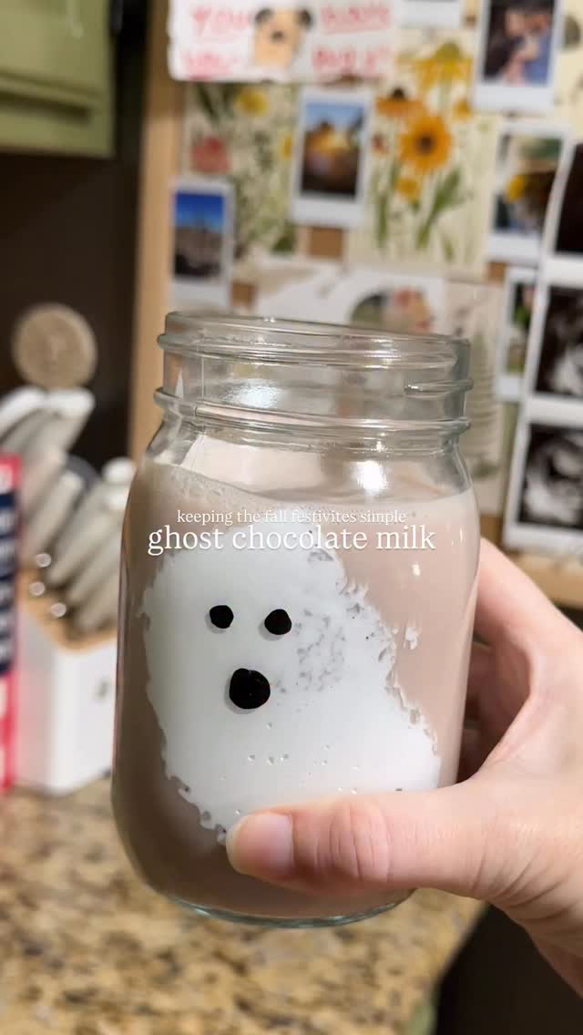 Keeping the fall festivities simple: ghost chocolate milk. This 