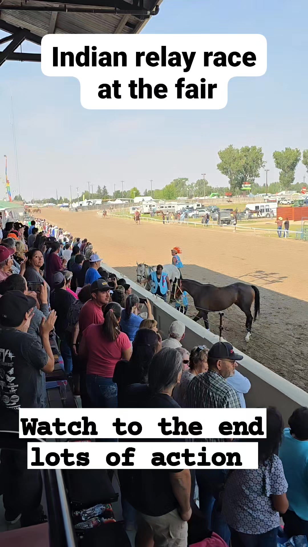 Lot of action in this Indian relay race at the fair. Had to call for ...