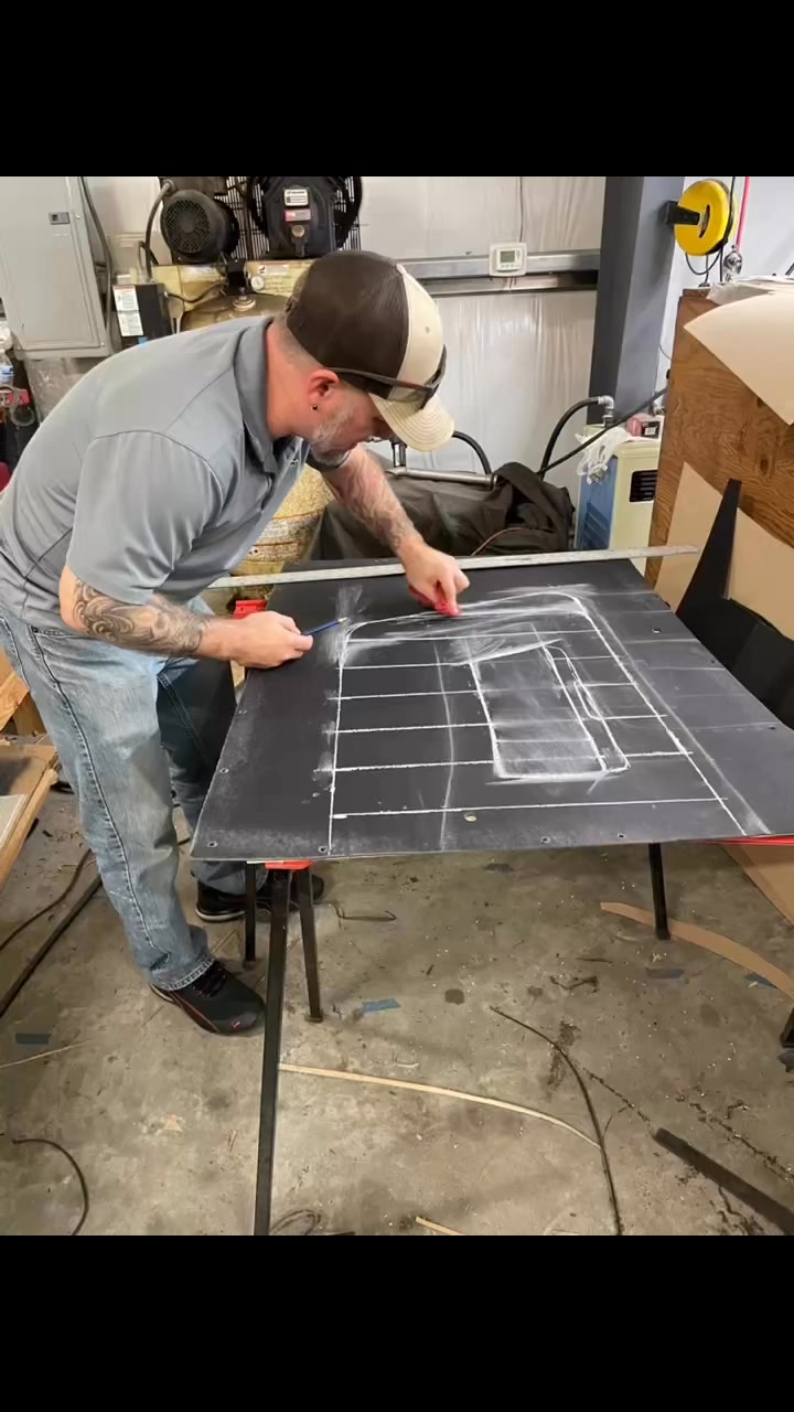 Brett’s in the zone! 🎨 ️Creating a custom chalk layout for a one-of-a ...