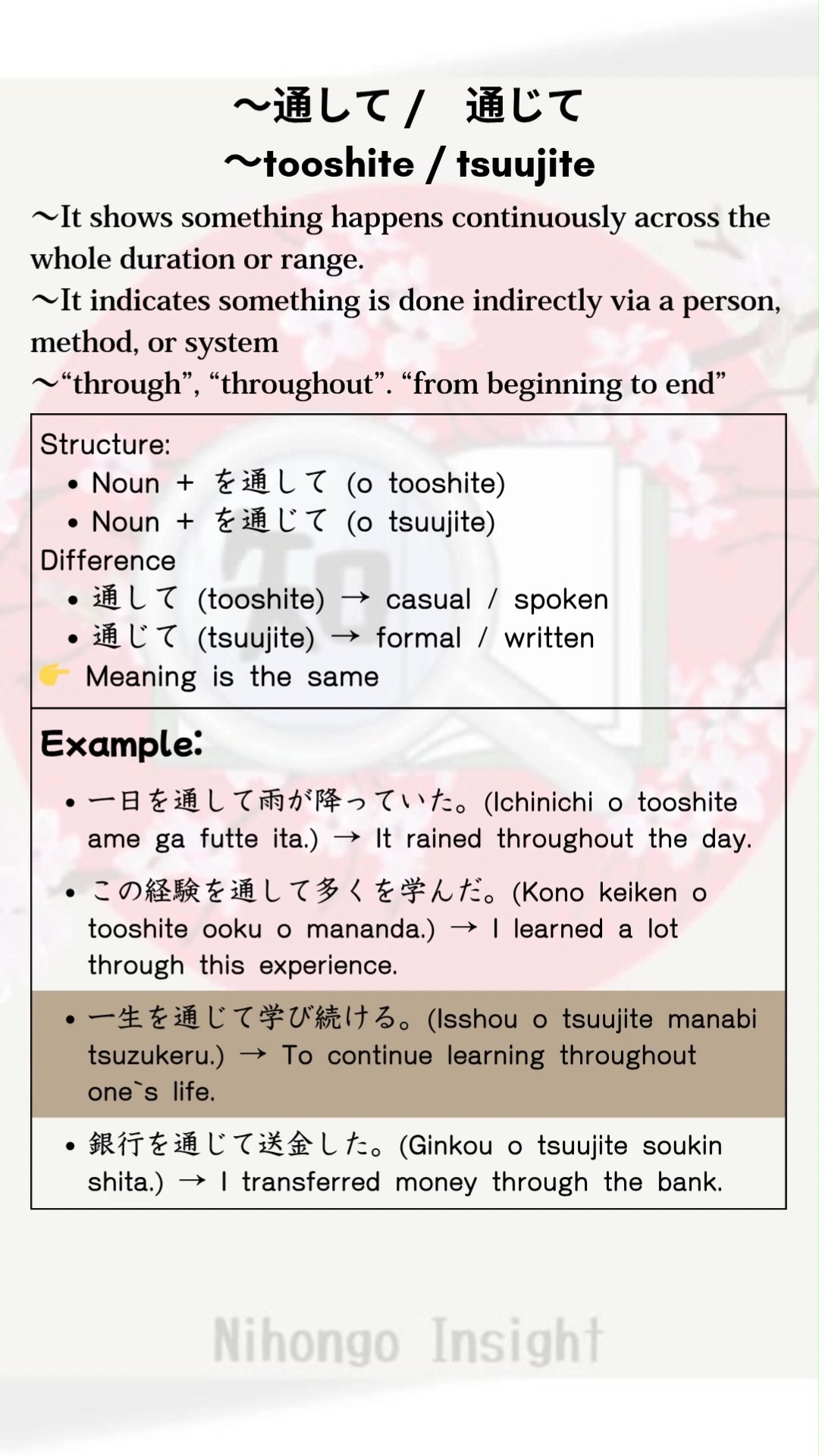 通し て 英語