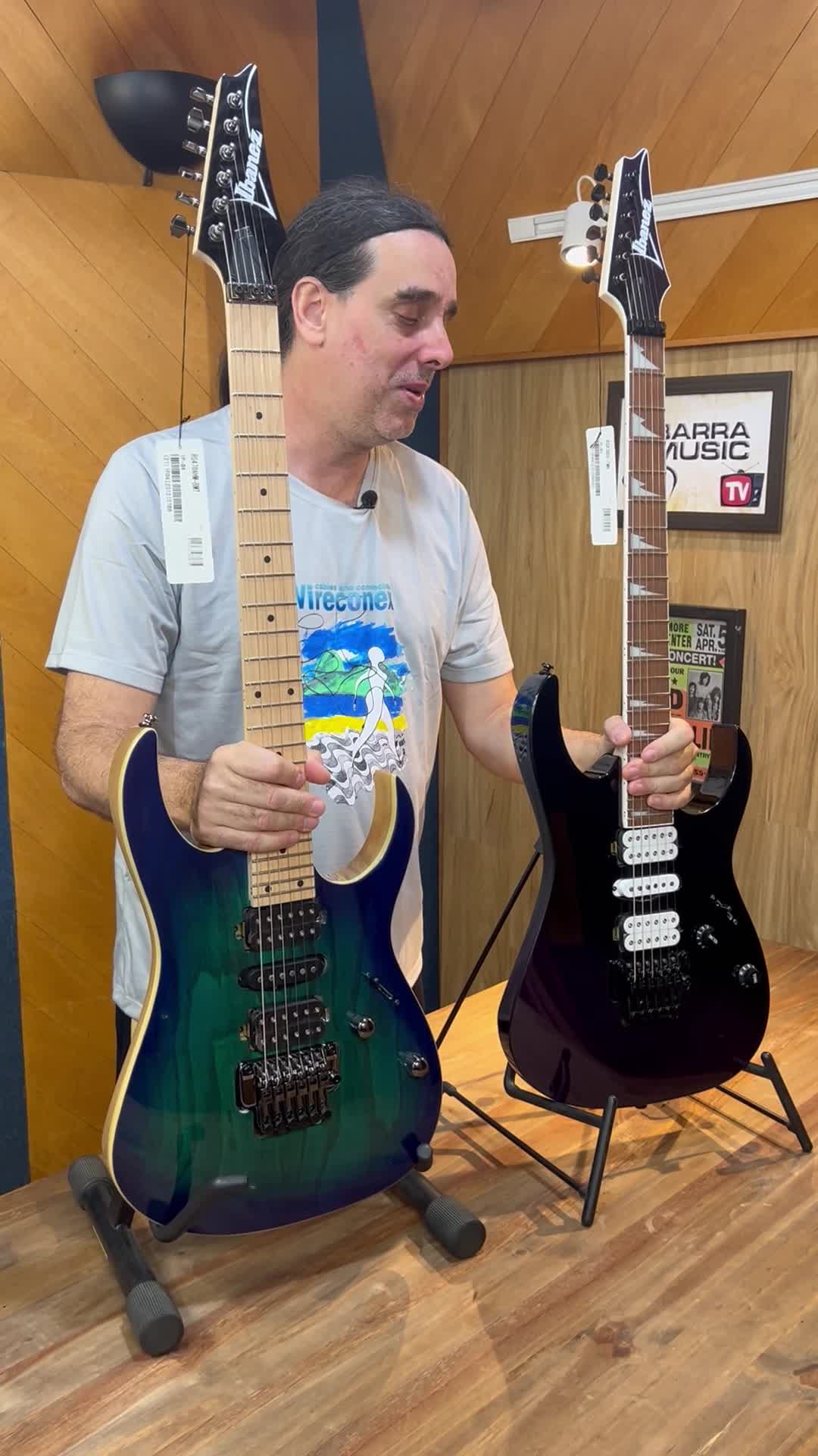 Guitarra Ibanez RG470, lançamento, com ponte flutuante Edge-Zero