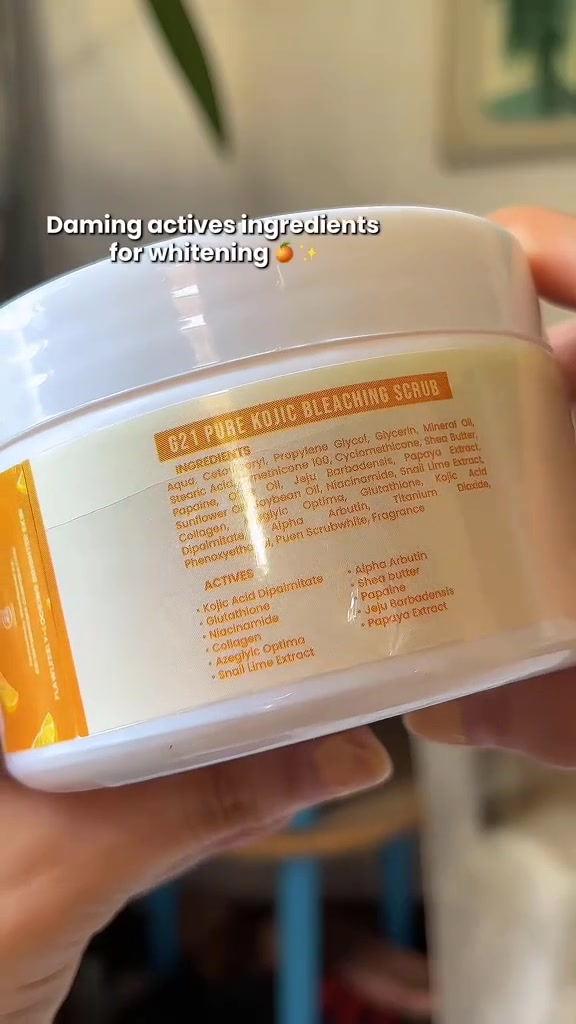 Here's your ultimate guide to achieving that radiant, lighter glow! 🌸✨ Our G21 whitening essentials are here to help you step up your skincare game:1️⃣ Start with Pure Kojic Bleaching Scrub to