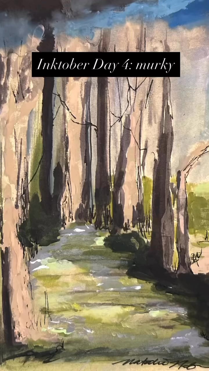 Inktober Day 4: Murky. I had initially thought of a swamp scene using ...
