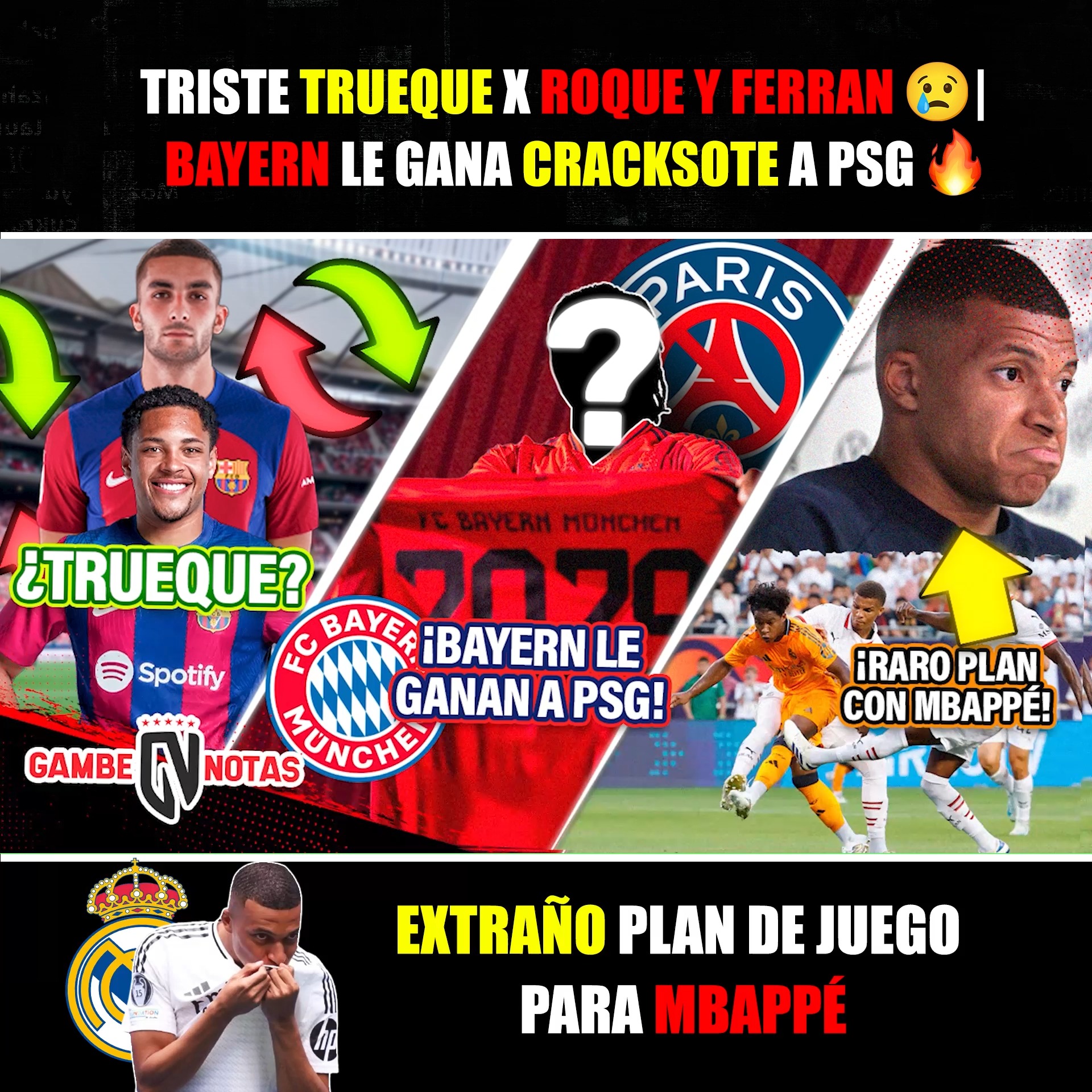 TRISTE TRUEQUE x ROQUE y Ferran😢 | BAYERN le GANA CRACKSOTE a PSG🔥 ...