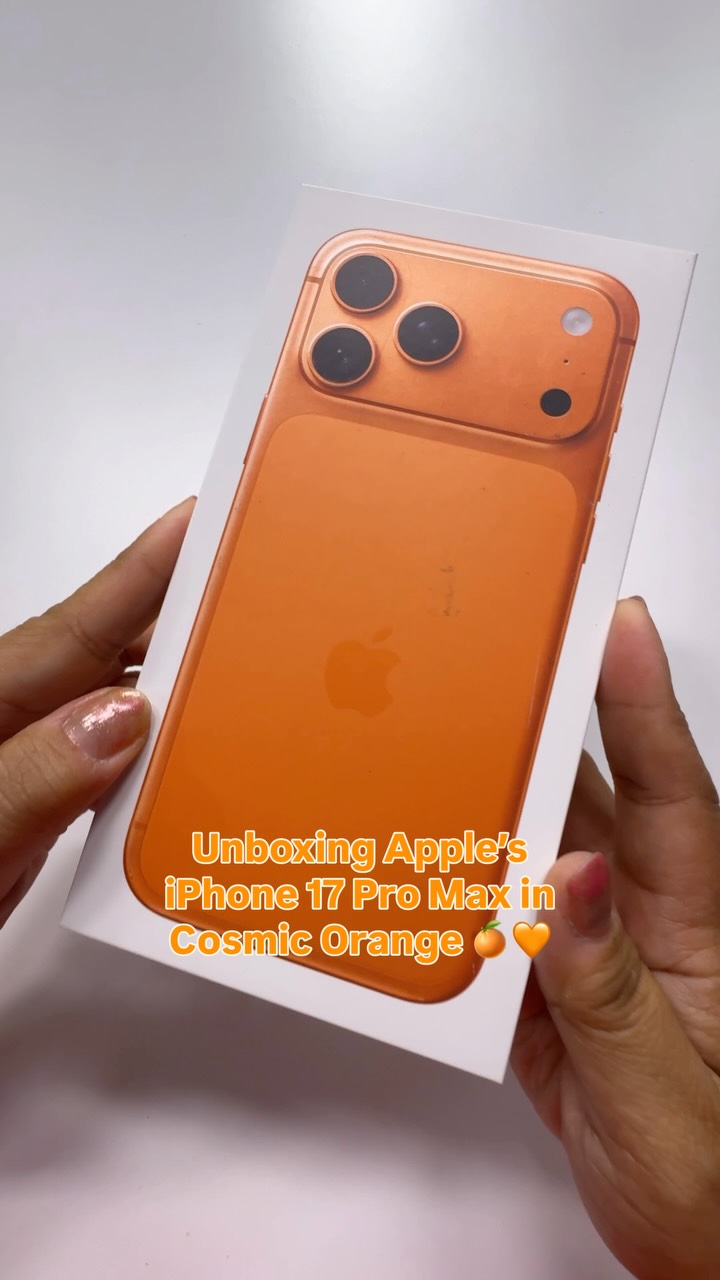 iPhone 17 Pro Max in Cosmic Orange Would you get an 🍊 phone?