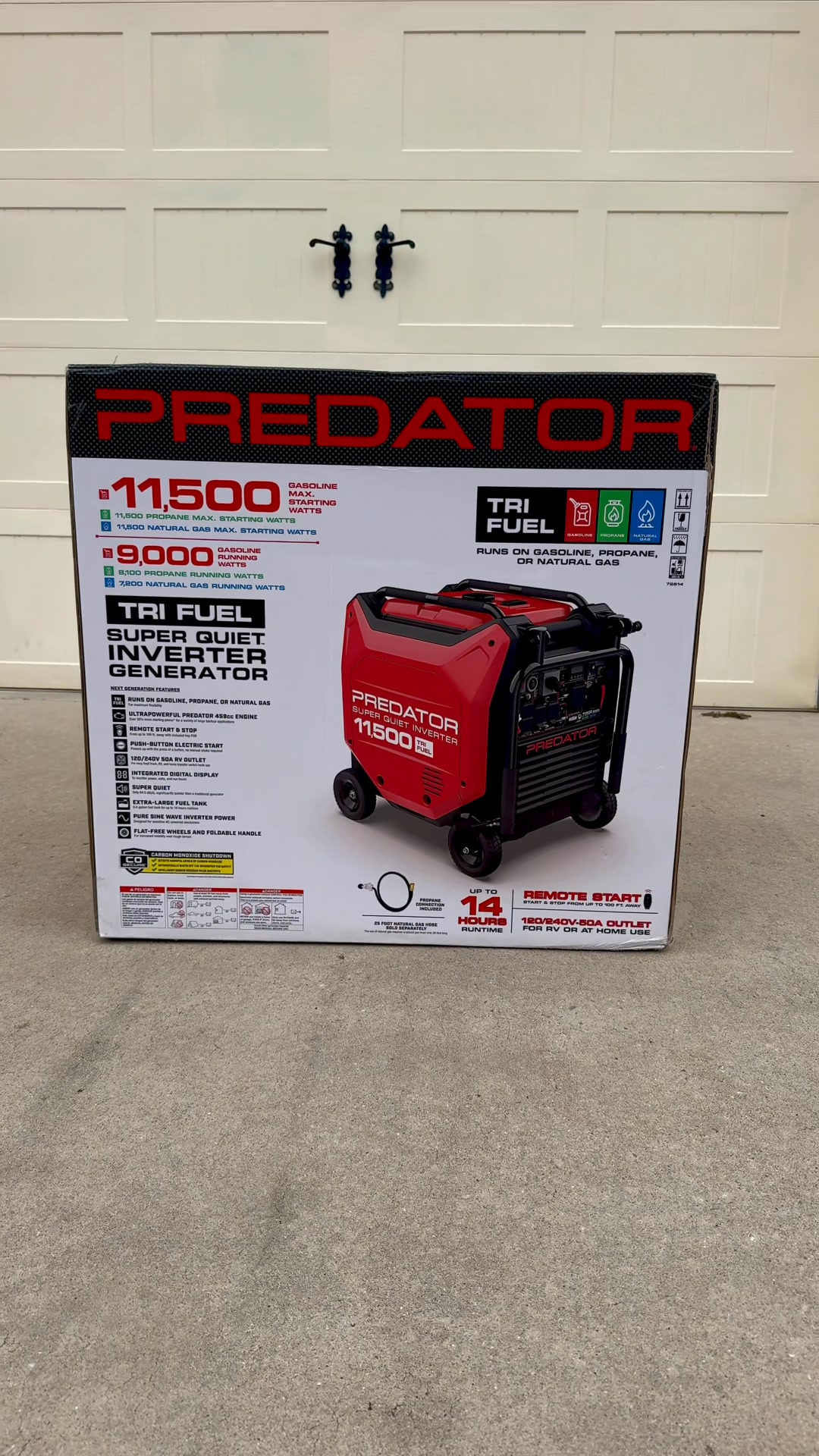 The new Harbor Freight Predator 11,500 Watt Tri-Fuel Super Quiet ...