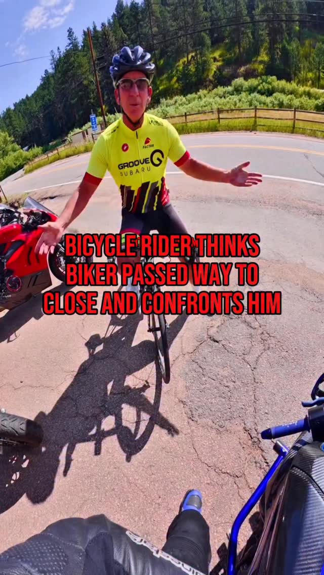 Bicycle Rider Thinks Biker Passed Way To Close and Confronts Him ...