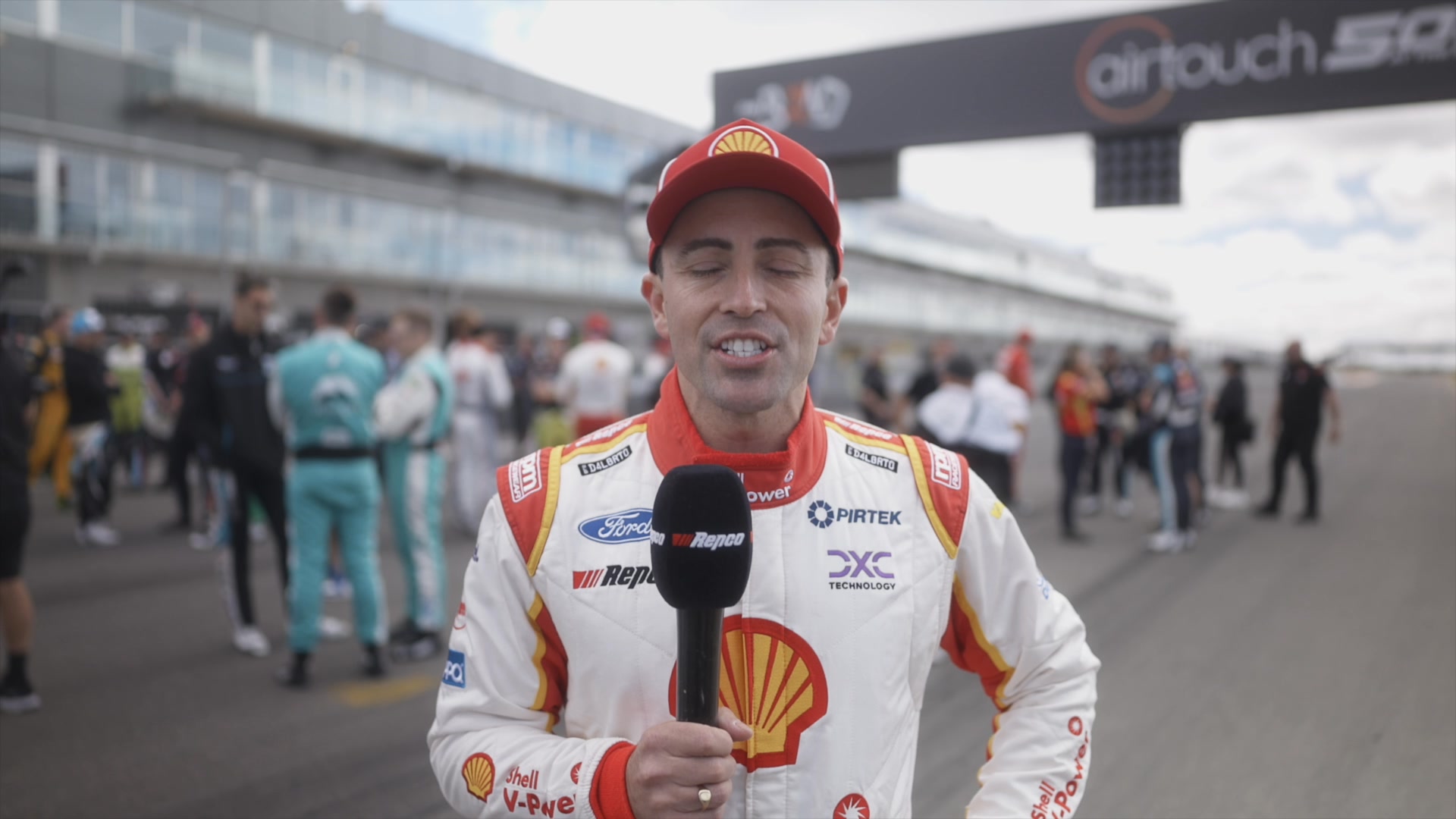 Shell V-Power Racing Team's co-driver Tony D'Alberto delivers the Repco ...