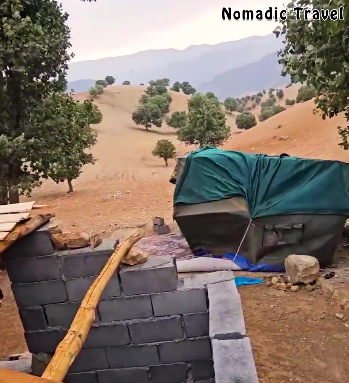 The wind and rain storm blew the tent away_ Haniyeh and Rajab's efforts ...
