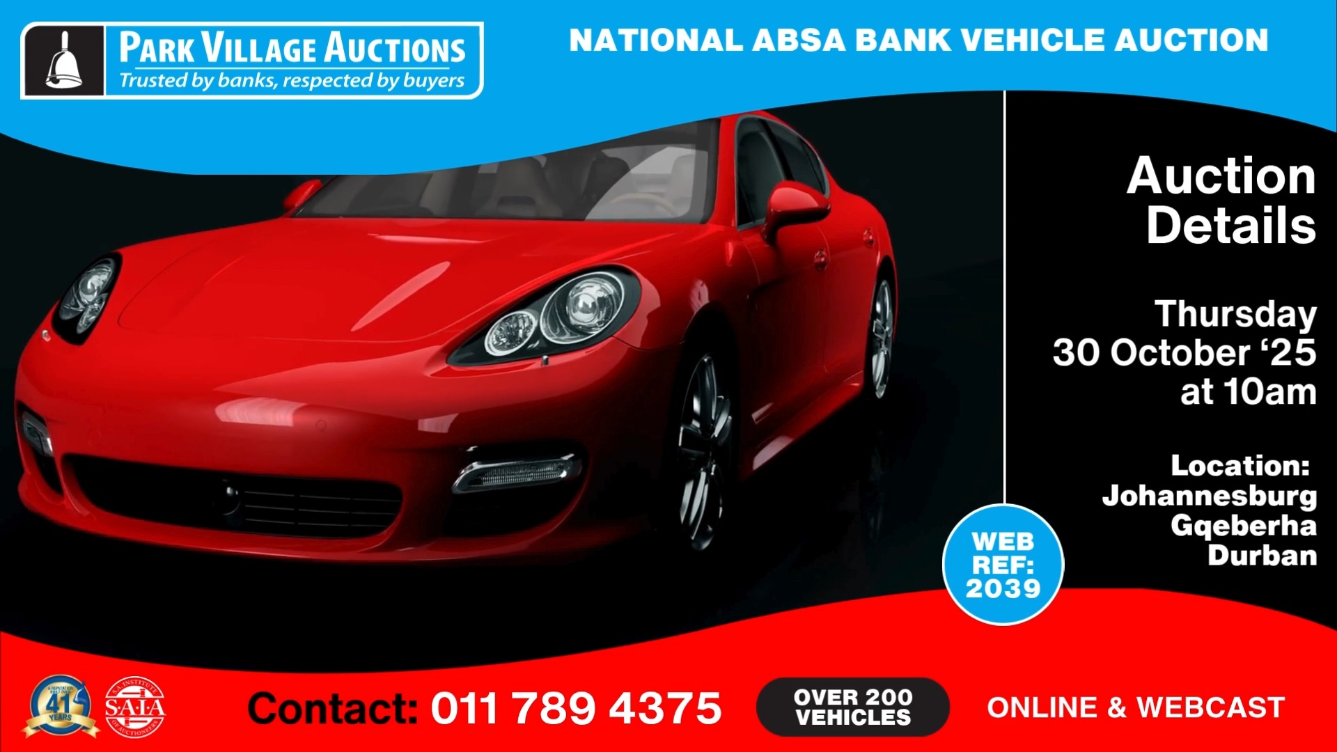 Go national with Park Village Auctions this Thursday, 30 October 2025 ...