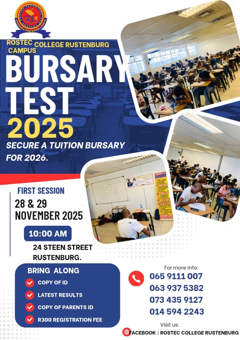 BURSARY TEST 2025 REQIUMENTS 1. APPLY FOR YOUR COURSE OF CHOICE 2 ...