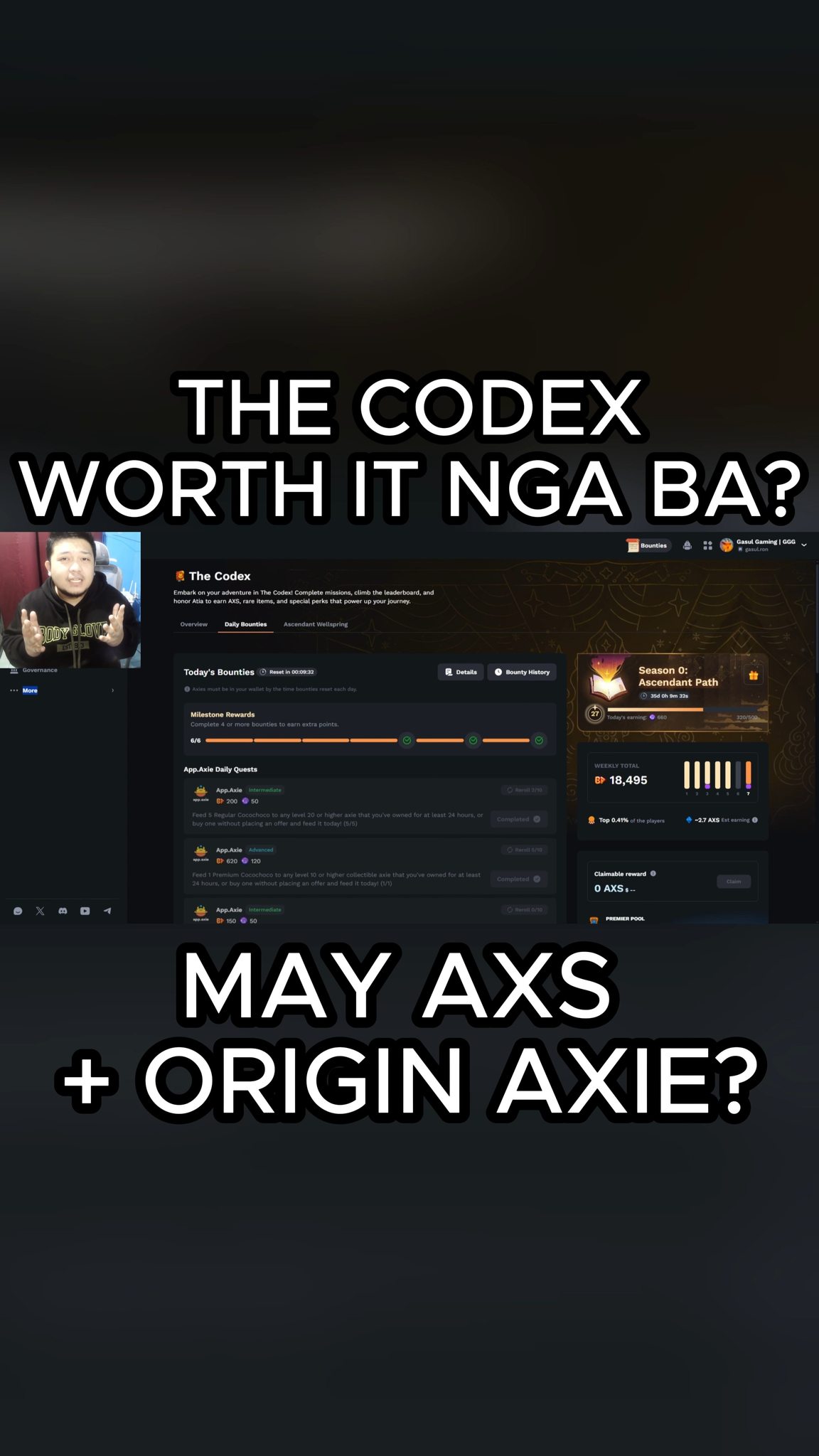 How to earn AXS and ORIGIN AXIE in playing THE CODEX. Axie Infinity # ...