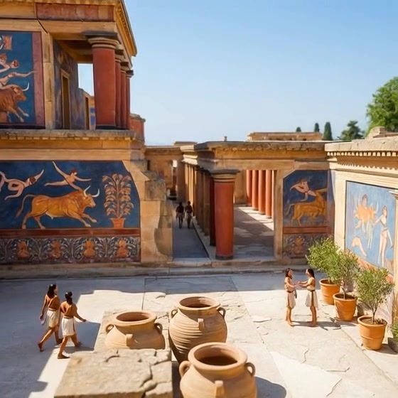 The Palace of Knossos, located on Crete, stands as the monumental heart ...
