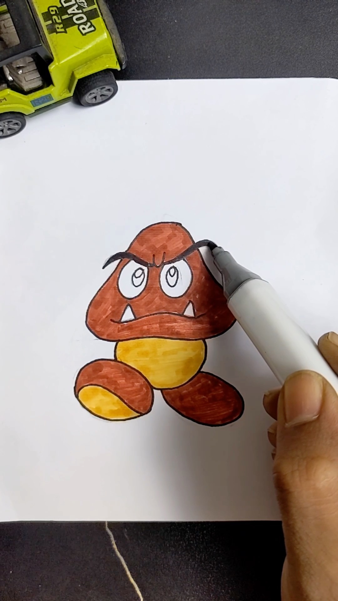 How to draw goomba from super mario . . #easydrawing #supermario # ...