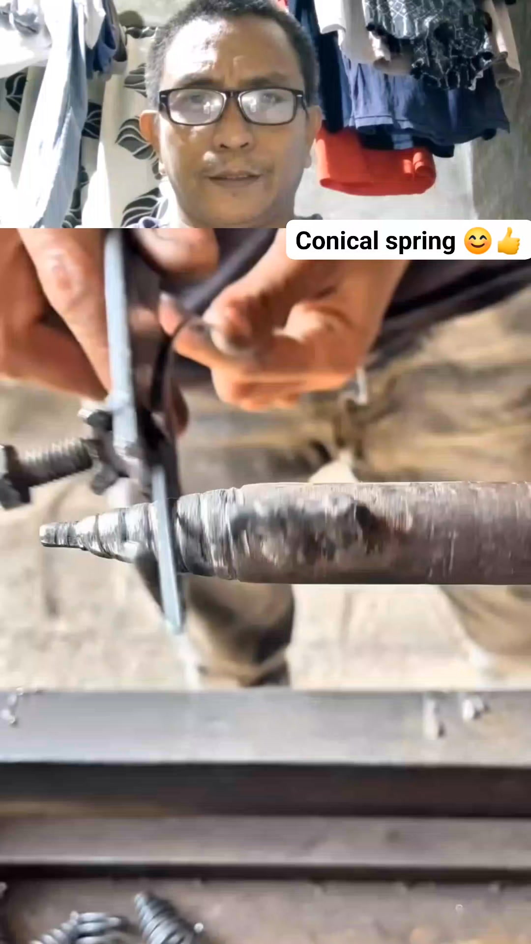 Gumawa siya ng conical spring guy's mga idol at ginamitan niya ito ng ...