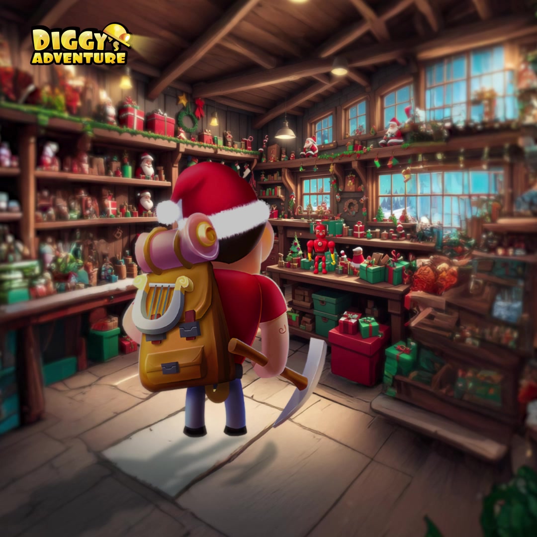 🎅 Diggy has made it! Deep in the North Pole, hidden beneath a blanket ...