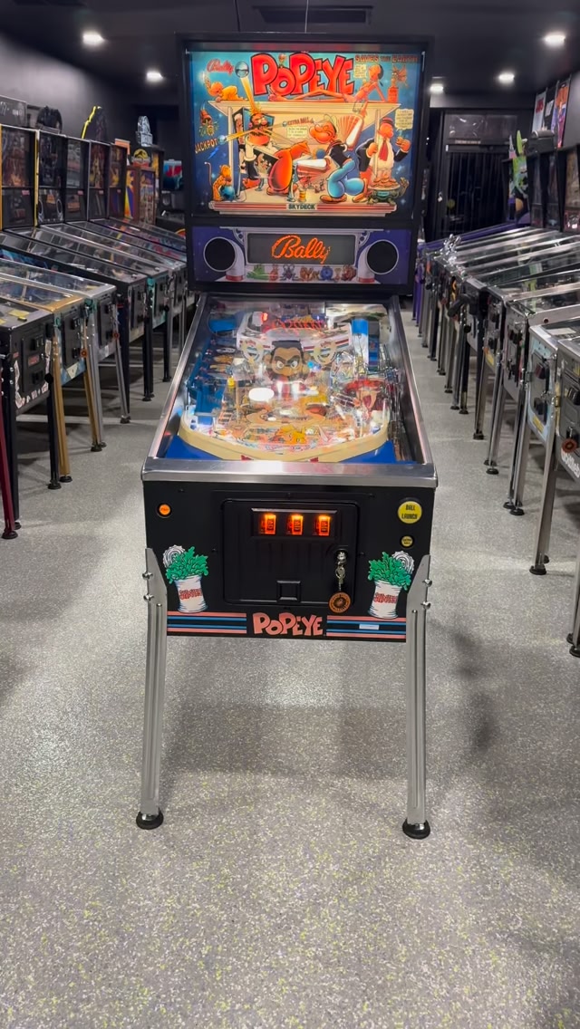 Nice example of Popeye Saves the Earth pinball machine by Bally 1994 ...