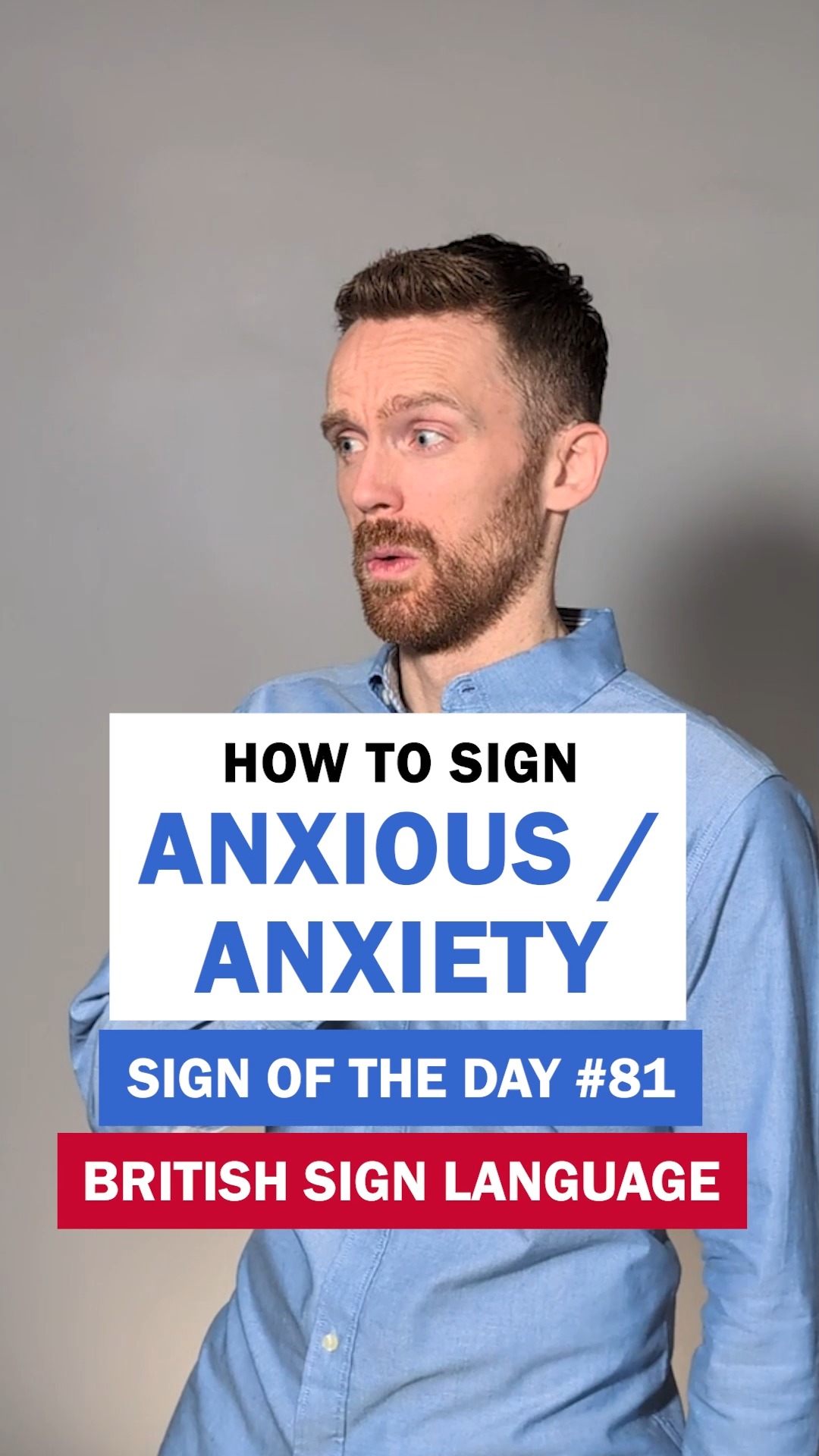 How to sign Anxious or Anxiety: BSL Sign of the Day 81 Learn how to ...