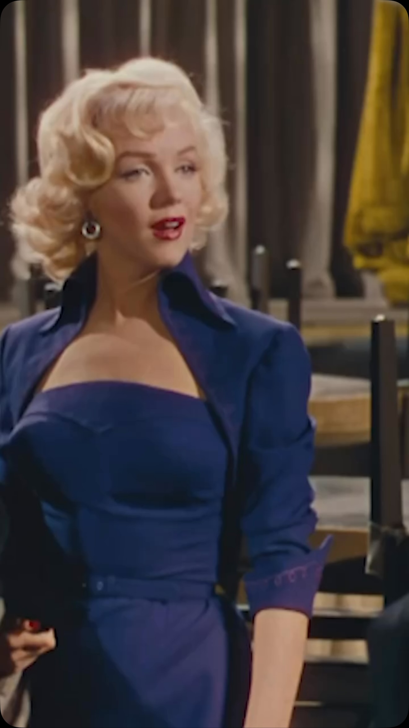 marilyn monroe blue dress gentlemen prefer blondes Do you agree? 🫠, Billed as “the world’s most fabulous gold-digging blonde,” Monroe’s co-starring role in (‘53) cemented her status as a superstar. , Directed by Howard Color:NAVY-CREAM DOT Red Prom Dresses PRE-ORDER - Haunted Beauty