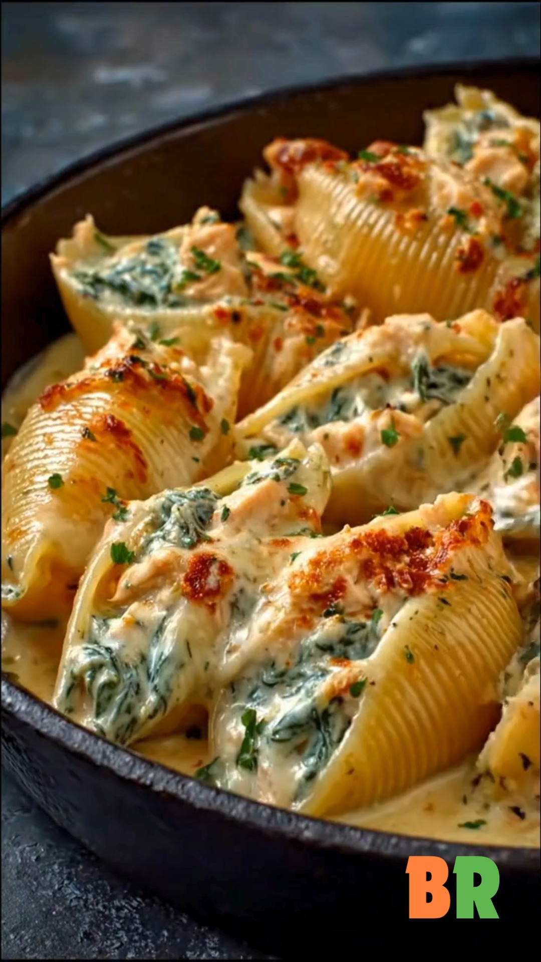 Creamy Tuscan Salmon-Stuffed Shells Tender jumbo pasta shells are ...