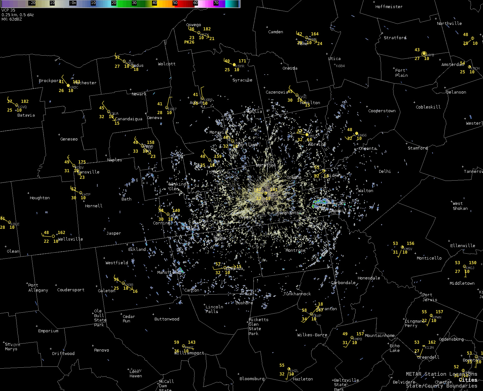 This radar loop over the past hour shows the cold front continuing to ...