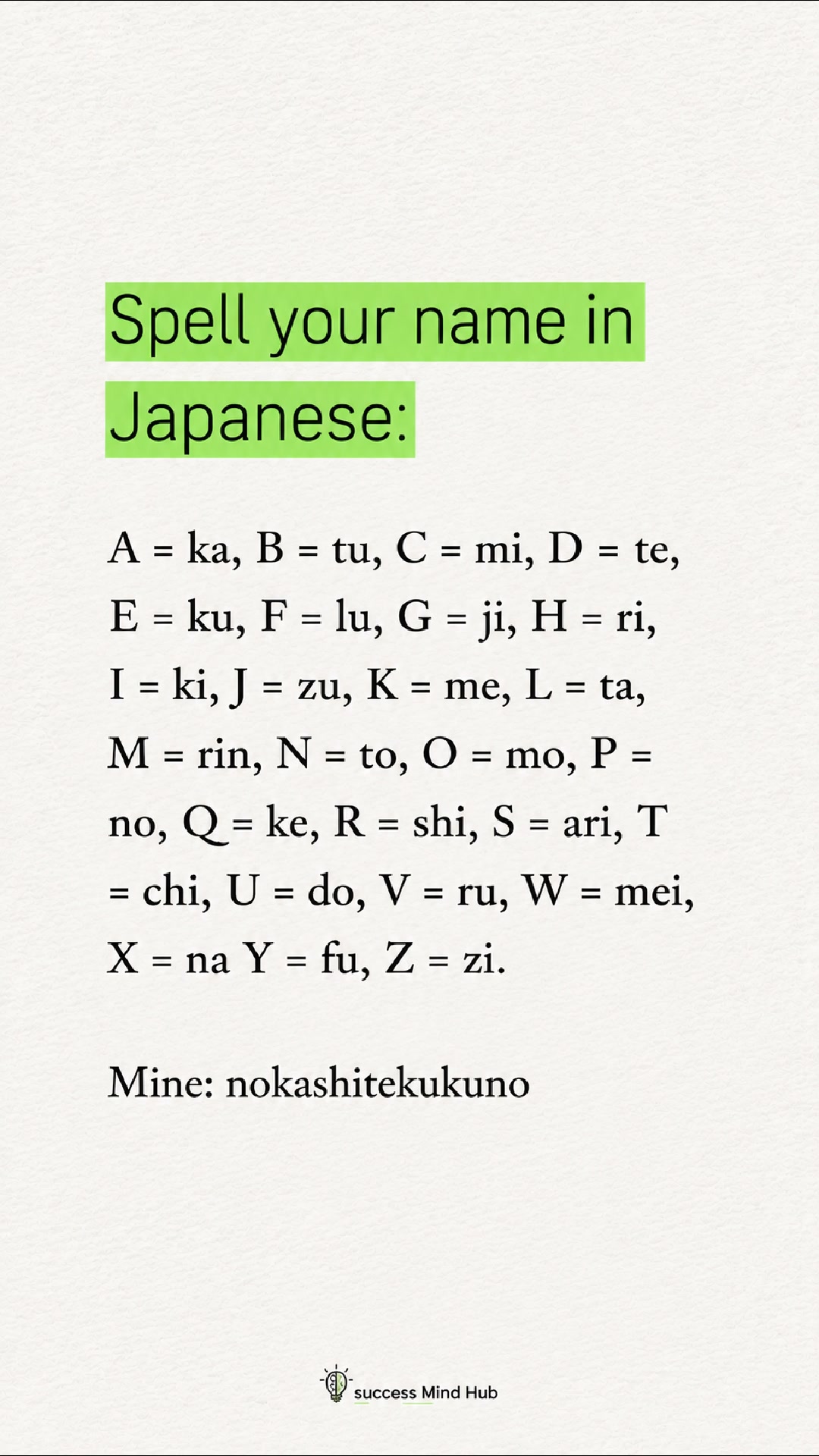 Your name in Japanese, please try 😊