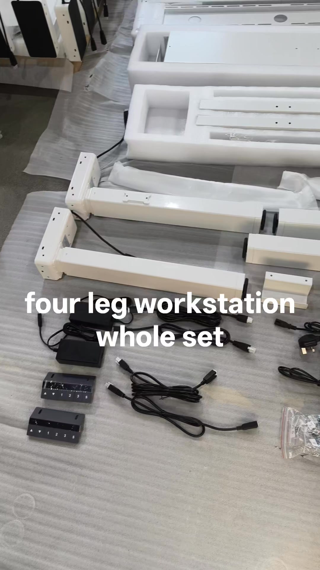 package for four leg electric height adjustable workstation frame # ...