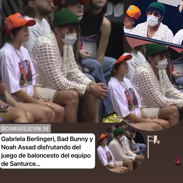 Gabriela Berlingeri Bad Bunny Y Noah Assad Disfrutando Del Juego De Baloncesto Del Equipo De Santurce By Camara Ready Online Facebook