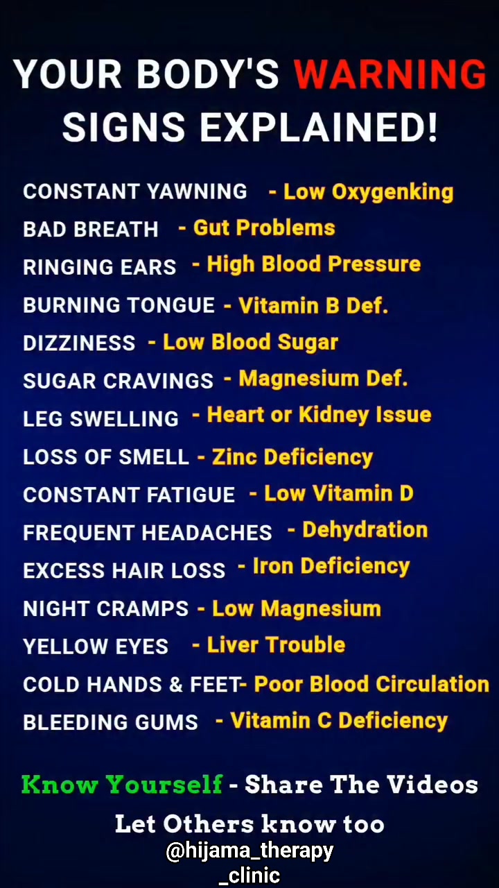 Is your body trying to tell you something? 🤔 These warning signs could ...