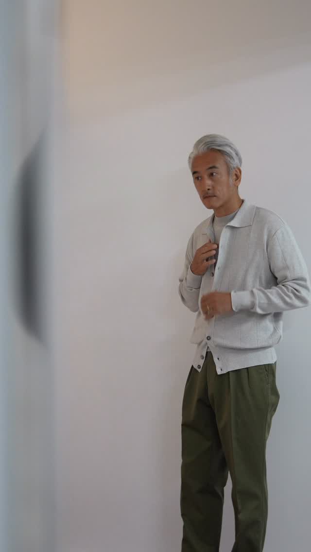 Vandoriオリジナルの 〈コットン100% ボーダー ミドルスリーブニット