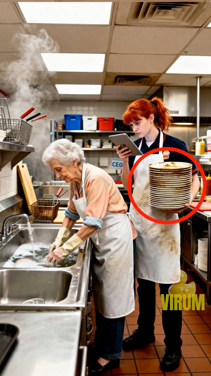 A cleaner was quietly washing dishes when a server carelessly added ...