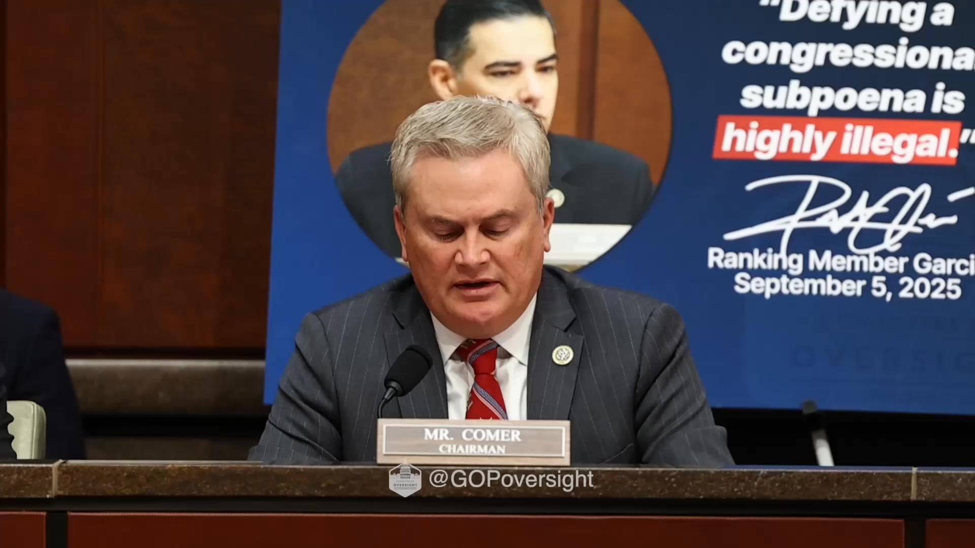 Today, Congressman James Comer led an Oversight Committee markup to ...