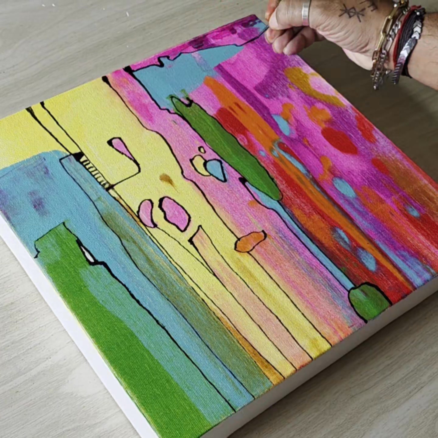 Easiest acrylic painting 🎨 ️💫 ️ Simple art for beginners 😍😍😍😍 ...