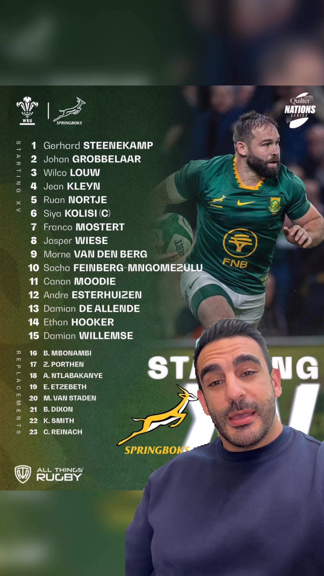 Ok who’s going to stop the Springboks from bullying Wales. This sides ...