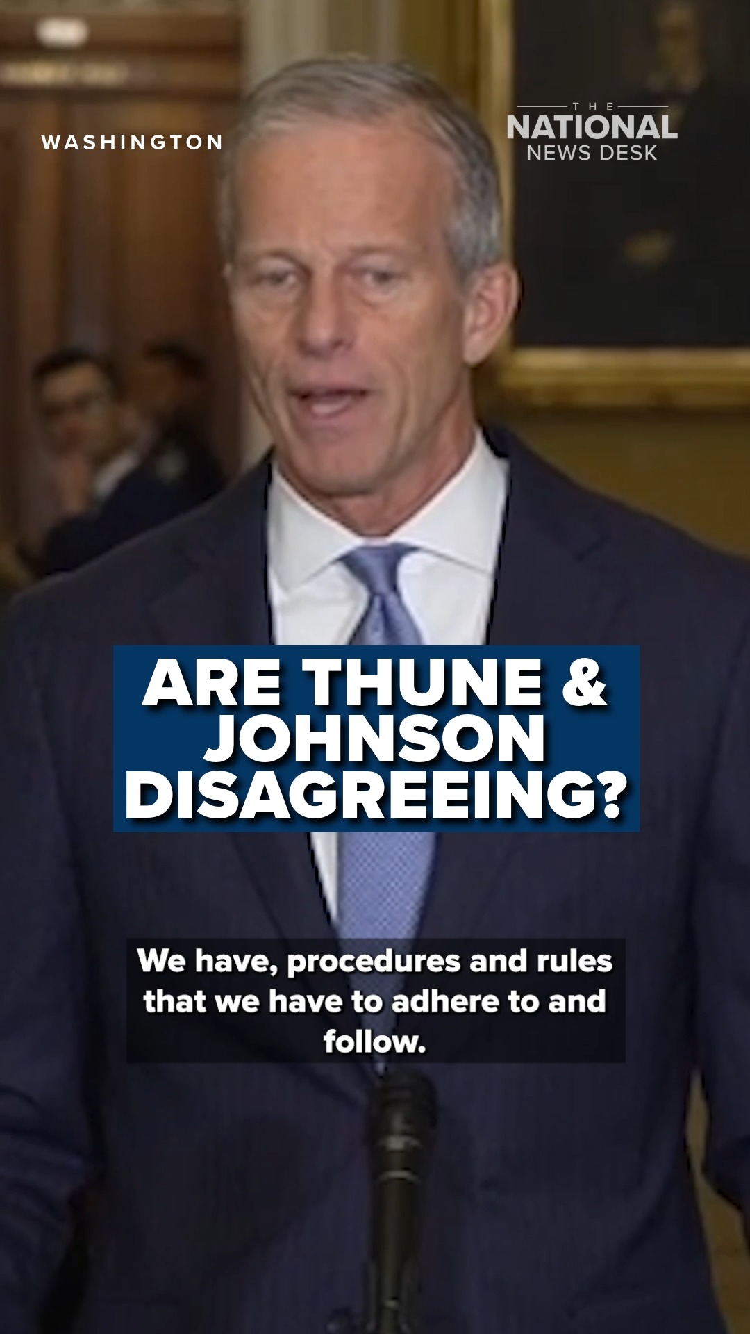Senate Majority Leader John Thune told reporters that he and House ...