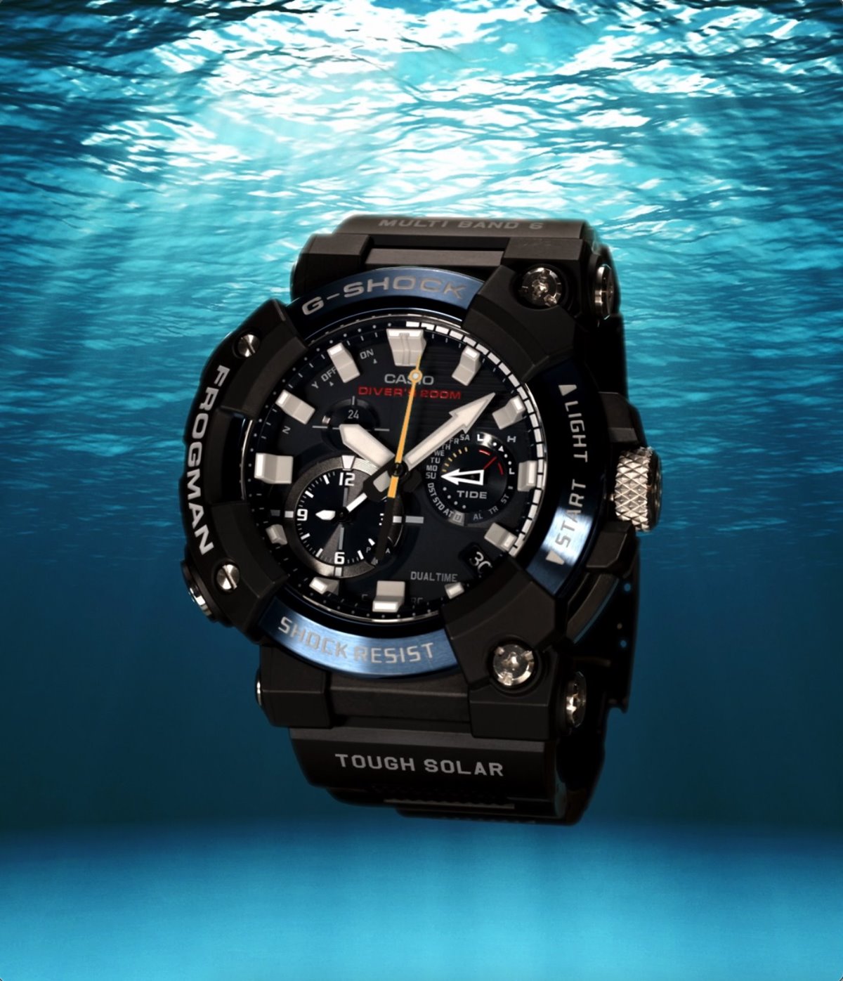 FROGMAN初のフルアナログ表示を採用し、ISO規格200m潜水用防水機能を 