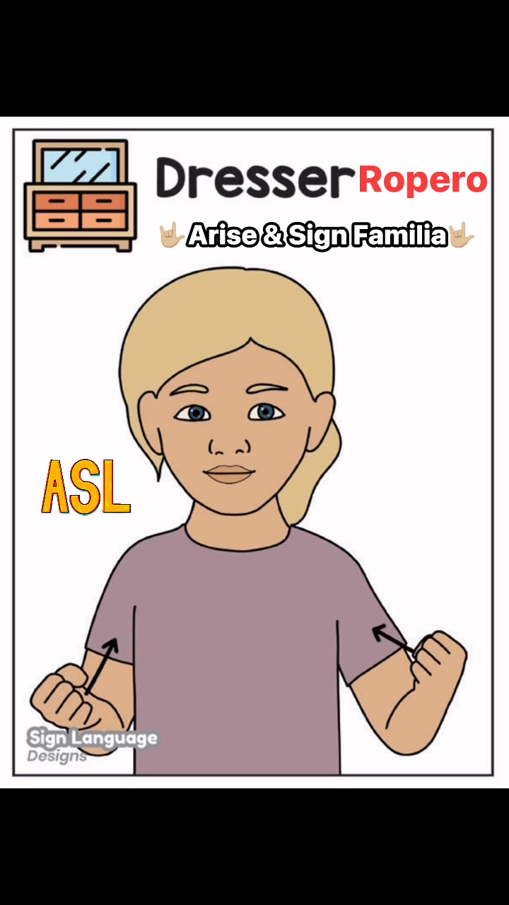 🤟🏼Arise & Sign Familia🤟🏼 Dresser-Ropero ASL-American Sign Language ...