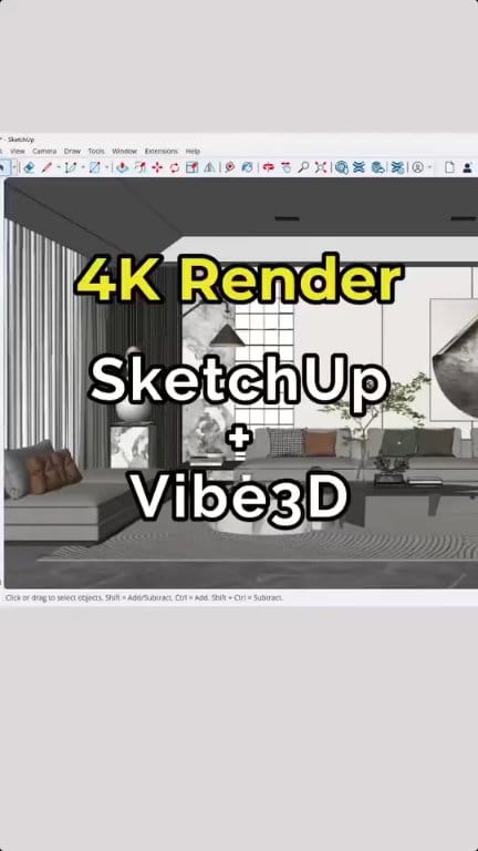 Sketchup quick render / sketchup AI render 4k #architecture #3d # ...