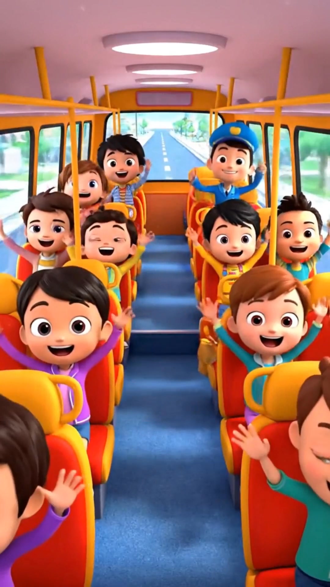 The Wheels on the Bus Round and Round | Animated Bus Cartoon Rhyme # ...