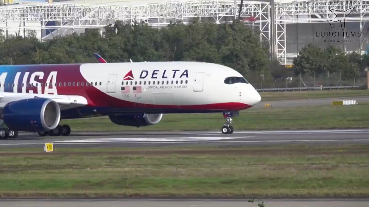 Spotted: Delta's A350-900 wearing its newest Team USA livery by