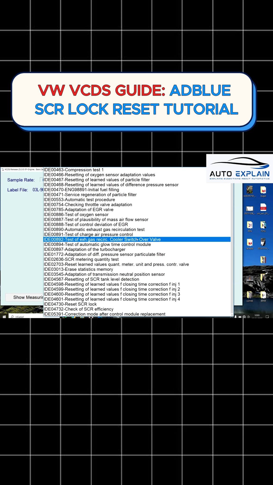 VW VCDS Guide: AdBlue SCR Lock Reset Tutorial #VW #VCDS #AdBlue #SCR # ...