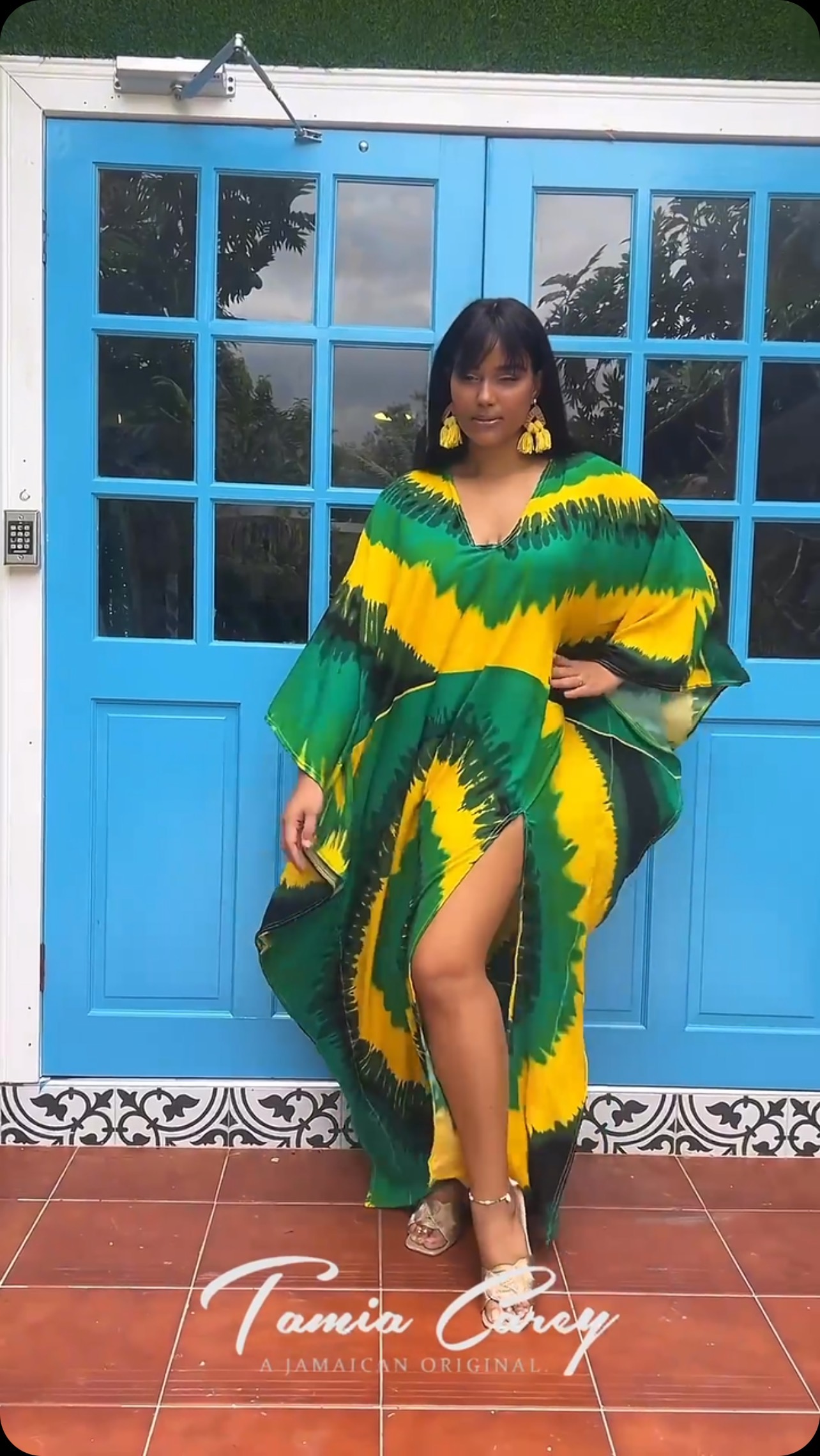chinese dress ladies Retro Jamaican Rasta Maxi Dress  Yatva