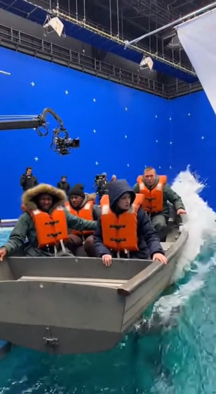 Filming a maritime disaster movie scene in a studio #MovieMagic # ...