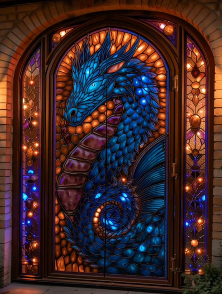 Stained Glass Dragon Gates!! #dragons #dragongate #StainedGlass # ...