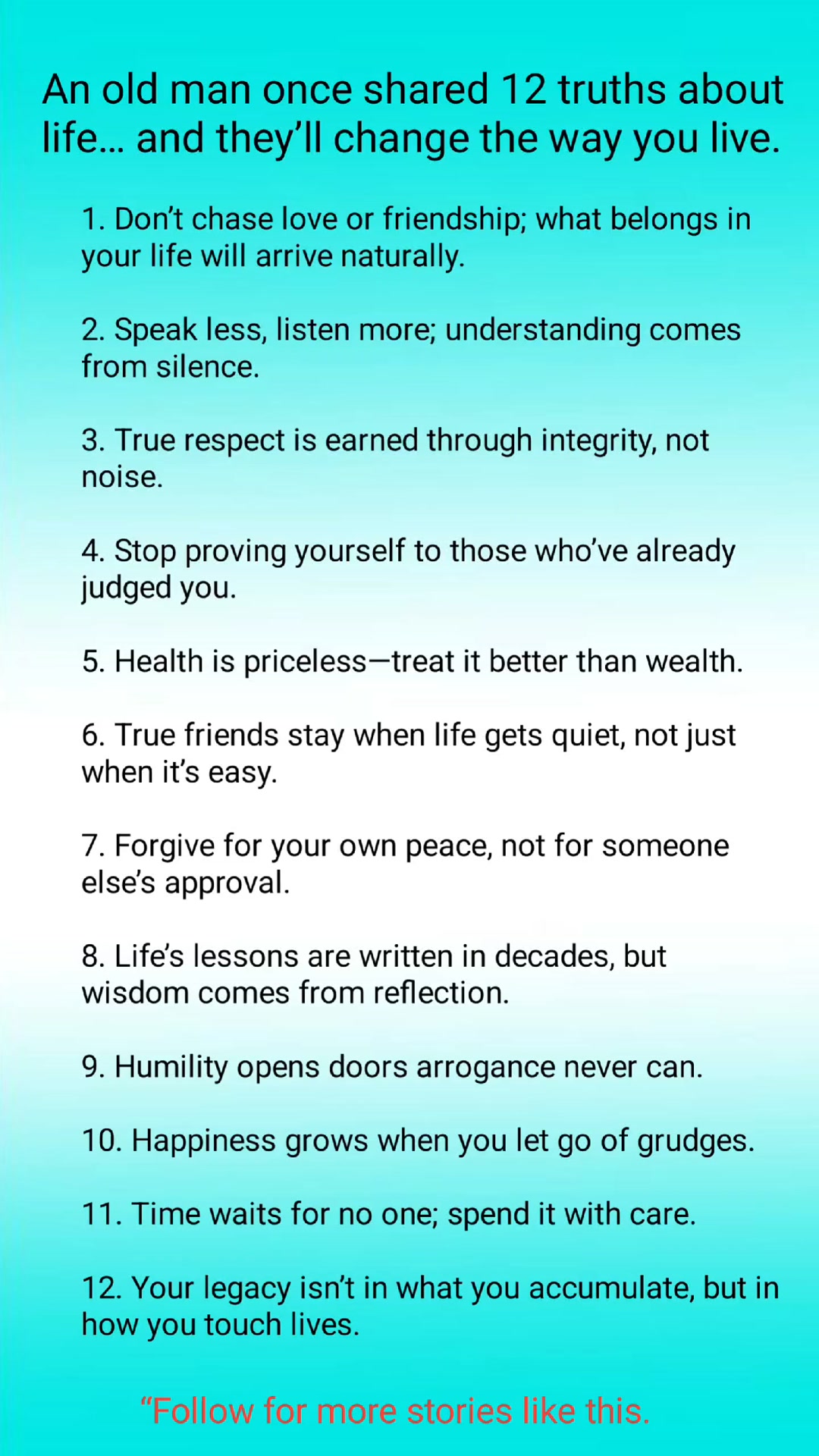 An old man once shared 12 truths about life… and they are more powerful ...
